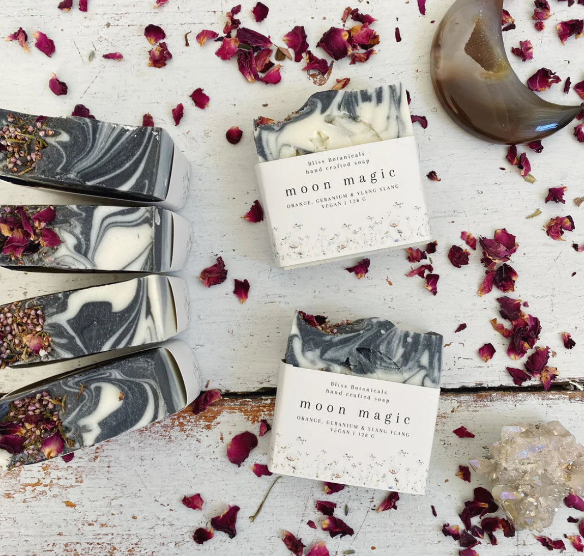 BLISS BOTANICALS SOAP - MOON MAGIC - ORANGE, GERANIUM & YLAG