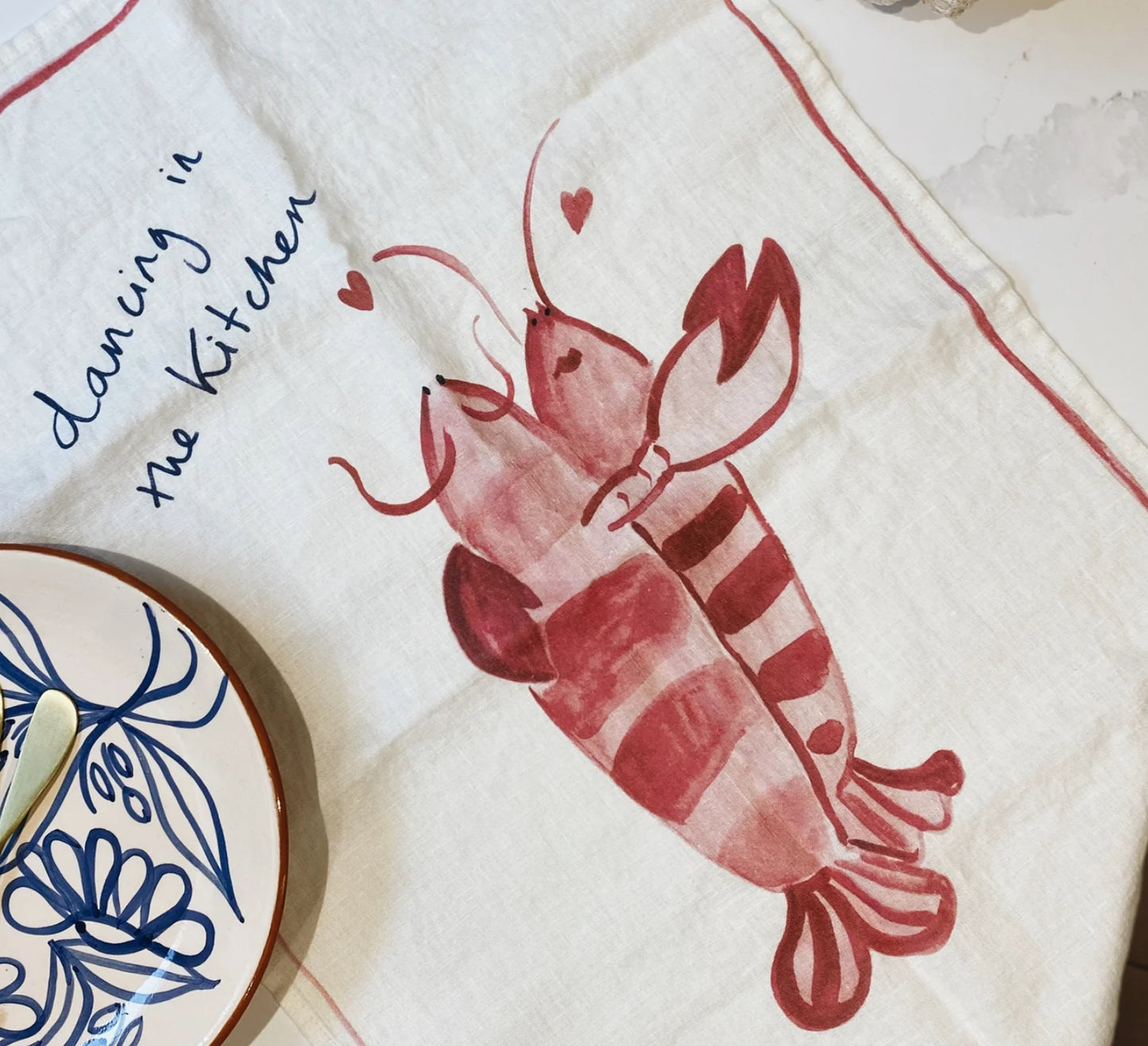 DANCING IN THE KITCHEN LOBSTER TEA TOWEL