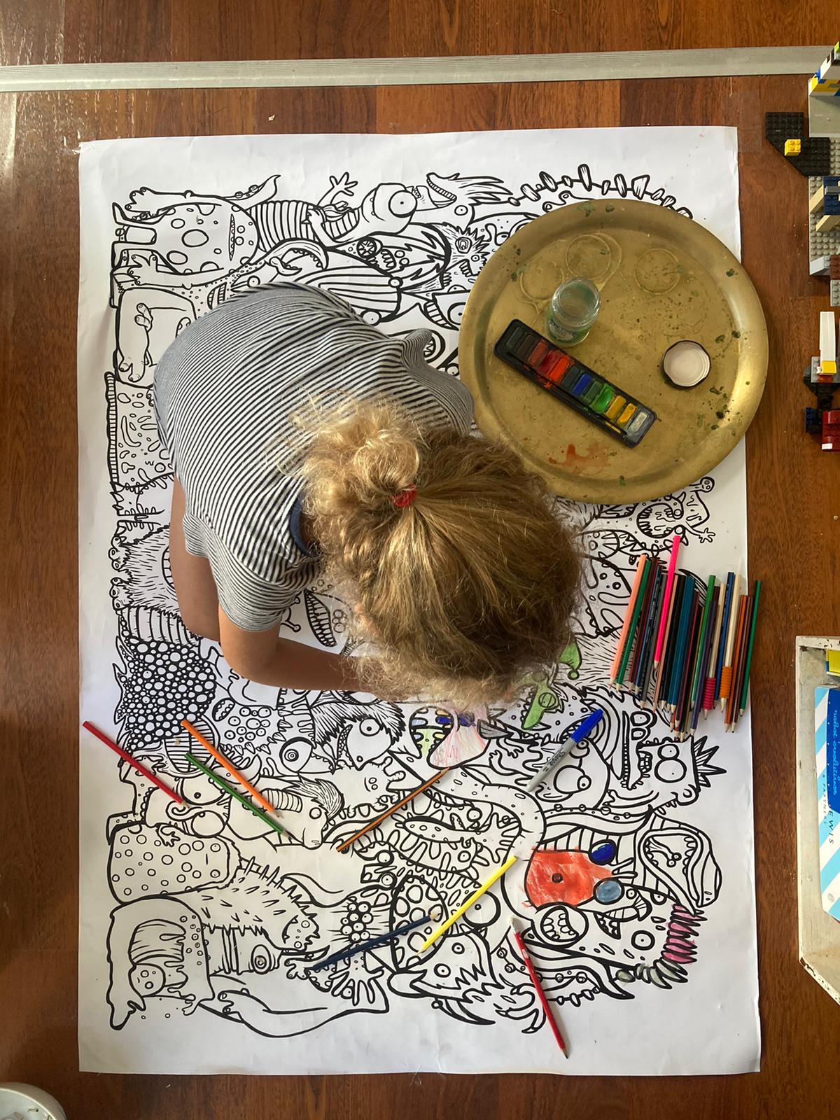 MONSTERS! GIANT COLOURING POSTER