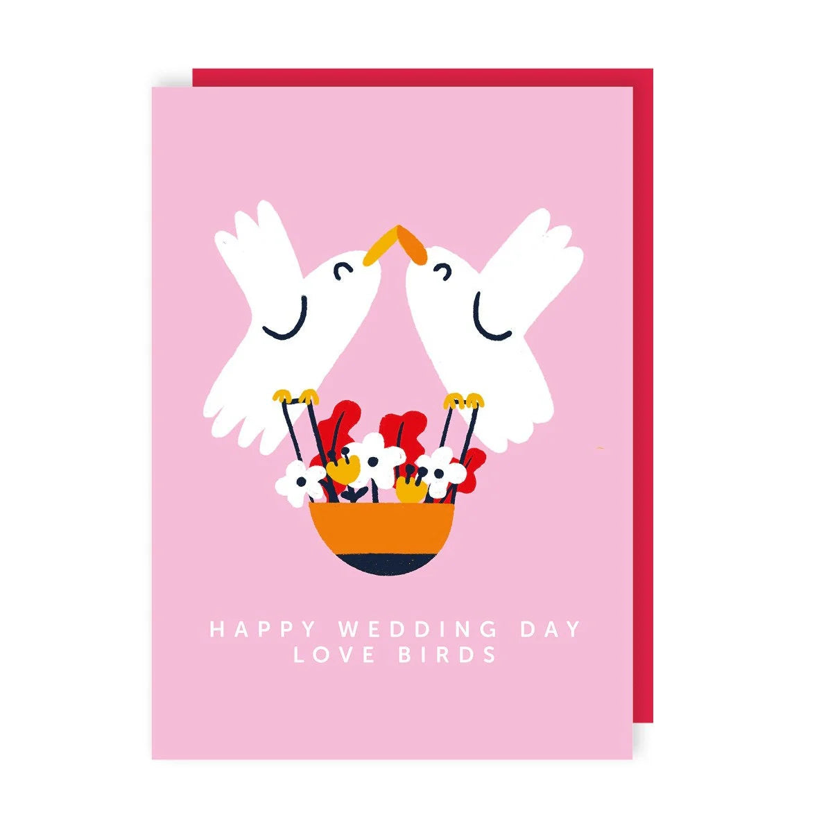HAPPY WEDDING DAY LOVE BIRDS CARD