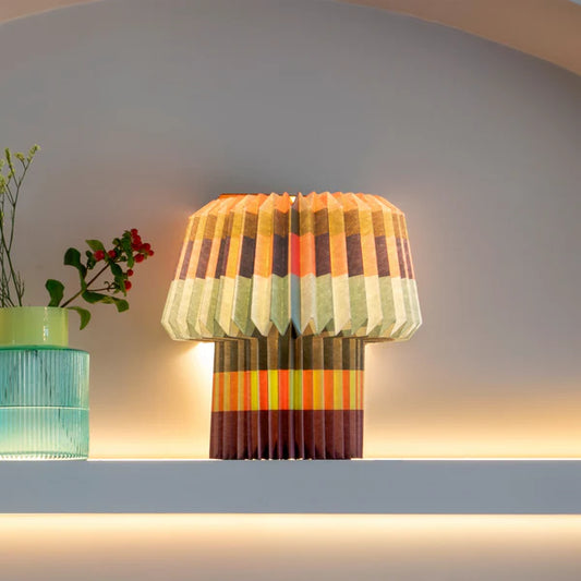 MULTICOLOUR STRIPE SCANDI PAPER LAMP