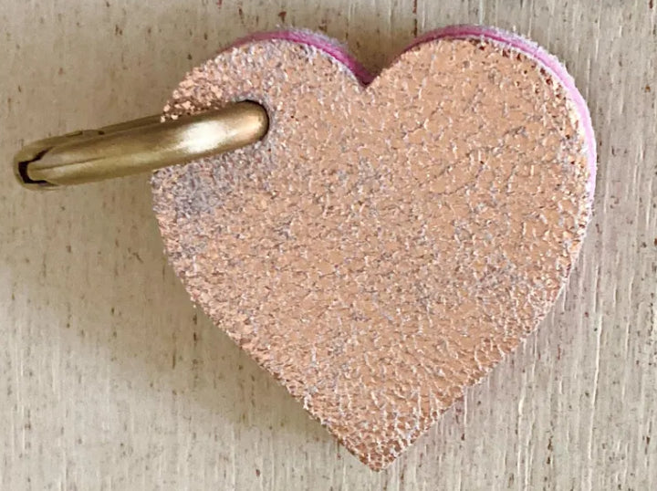 LEATHER HEART BAG CHARM/KEYRING