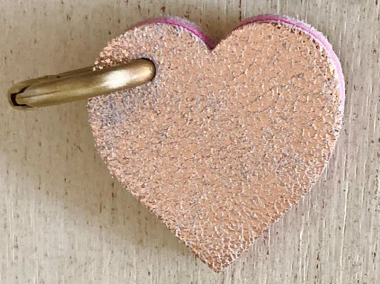 LEATHER HEART BAG CHARM/KEYRING