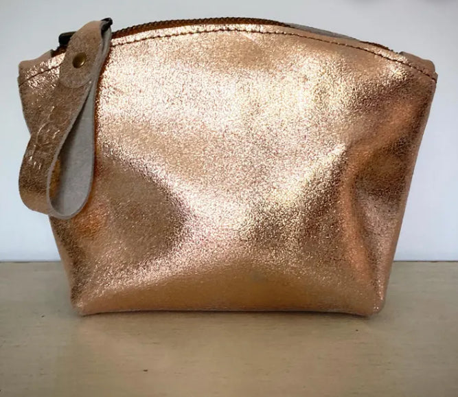 ROSE GOLD METALLIC LEATHER BAG