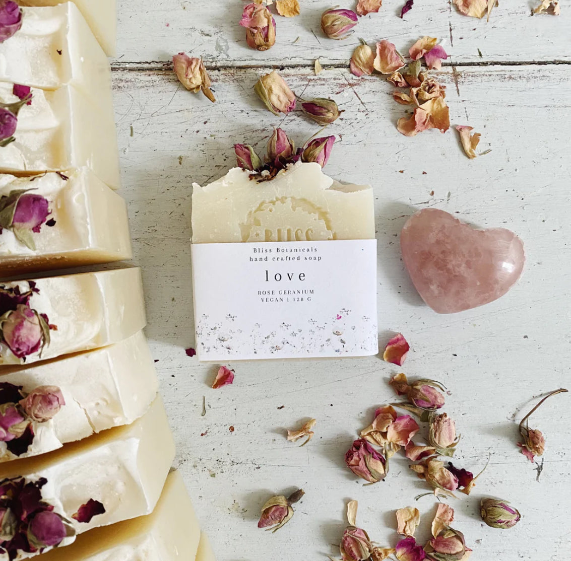 BLISS BOTANICAL SOAP - LOVE - ROSE GERANIUM