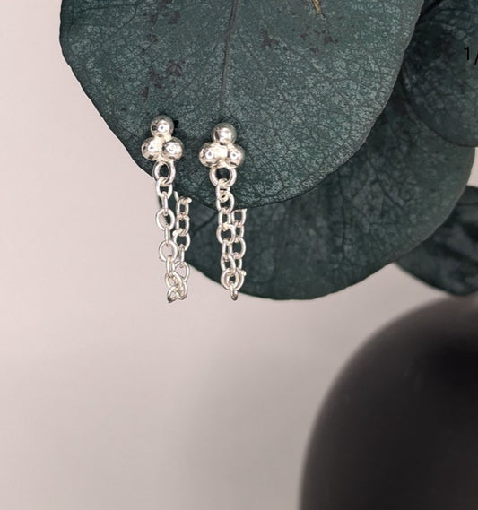 CLUSTER DROP CHAIN STUDS