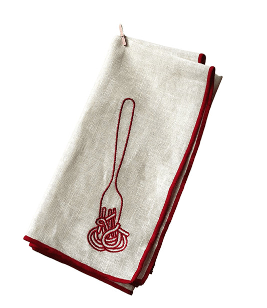 LINEN BLEND NAPKINS - SPAGHETTI