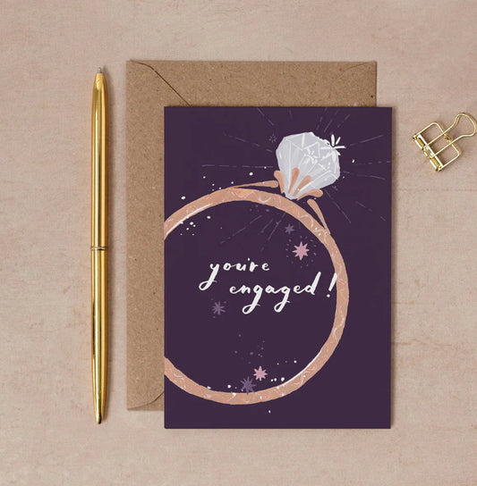 DIAMOND RING ENGAGEMENT CARD