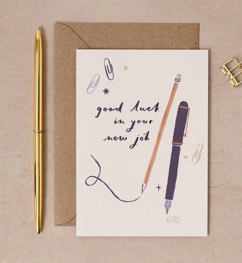 NEW JOB GOOD LUCK PENCIL CARD