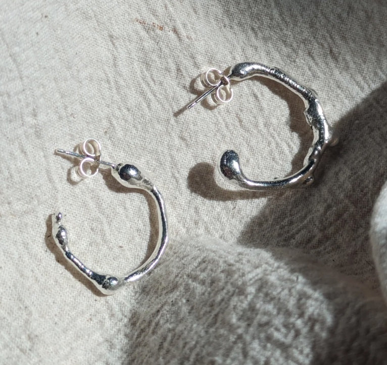 Molten Silver Earrings