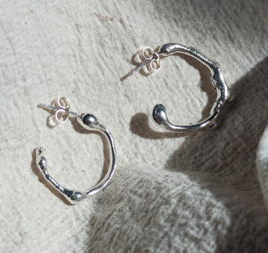 Molten Silver Earrings