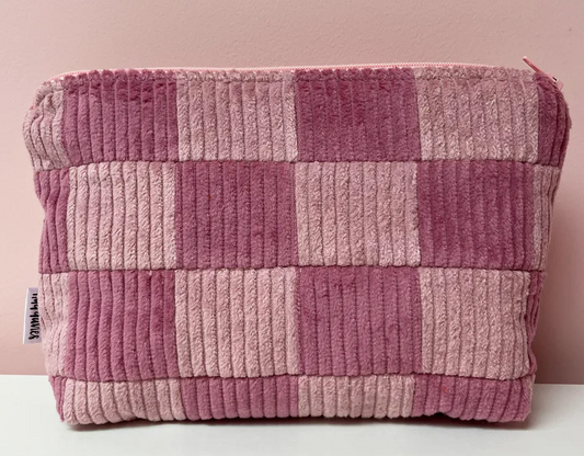 PINK AND PICK CHECKERBOARD LARGE POUCH