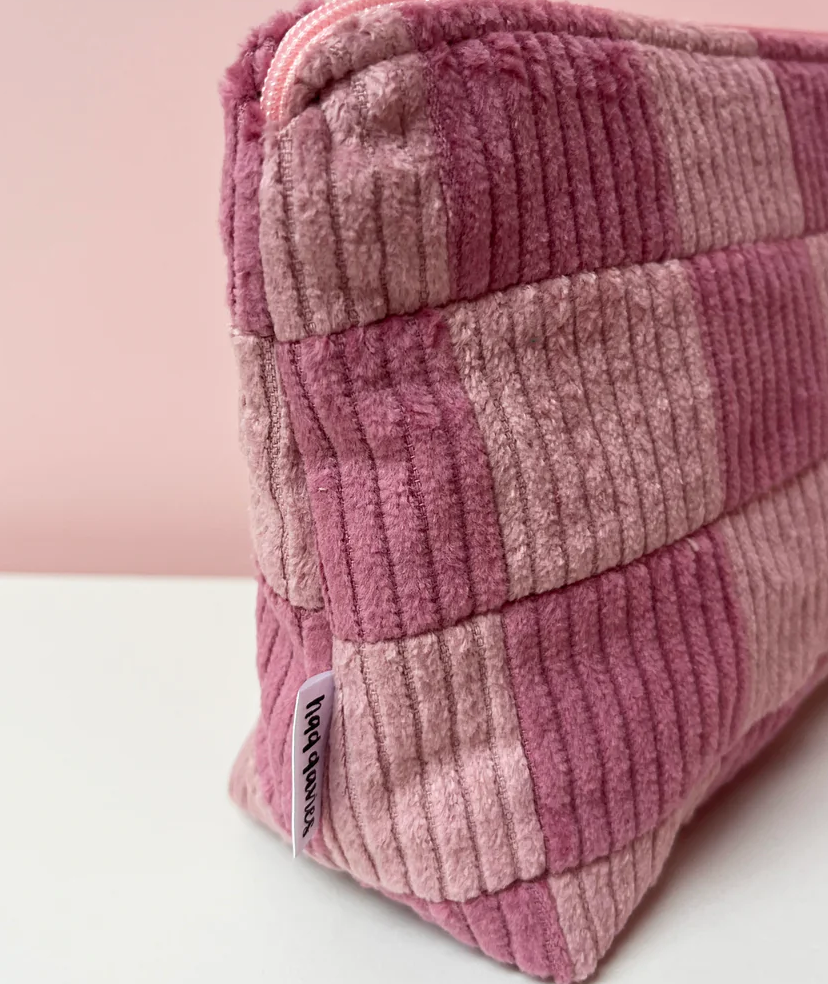 PINK AND PICK CHECKERBOARD LARGE POUCH