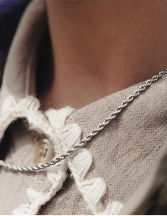 SILVER ROPE TWIST CHAIN NECKLACE