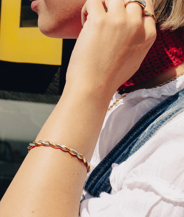 SILVER TWIST CUFF BANGLE