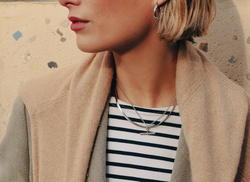 SILVER T-BAR CHAIN NECKLACE