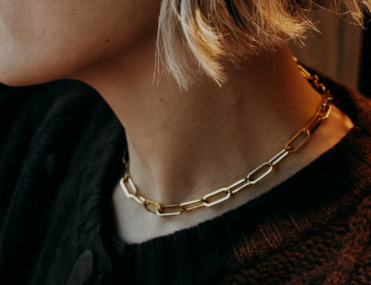 GOLD CHUNKY CHAIN LINK NECKLACE