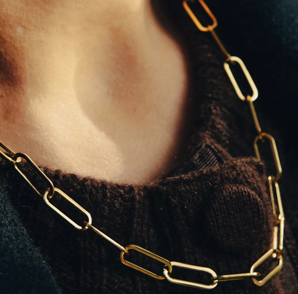 GOLD CHUNKY CHAIN LINK NECKLACE