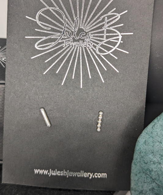 ASYMMETRICAL STERLING SILVER STUDS